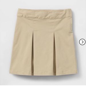 Girls' Pleated Twill Uniform Skort - Cat & Jack Beige